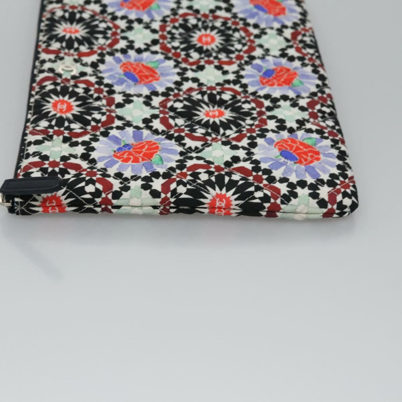 【日本直送】香奈兒棉白色手拿包 CC Auth 113828V-3