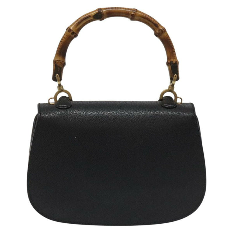 【日本直送】GUCCI 竹節手提包 皮革 黑色 金色 000 2113 0188 正品 yk17496V-1