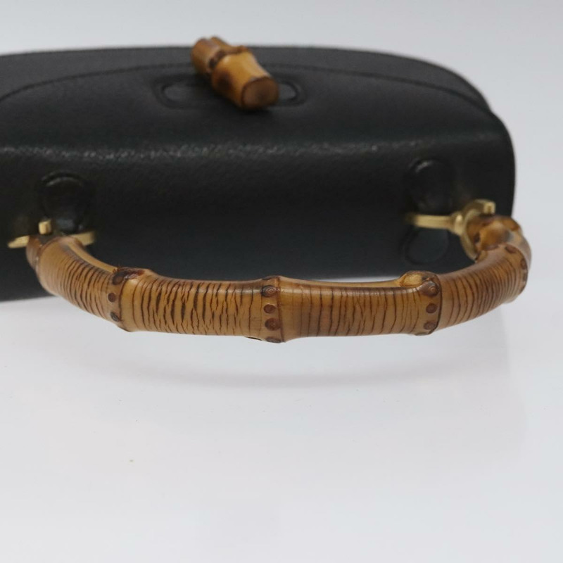 【日本直送】GUCCI 竹節手提包 皮革 黑色 金色 000 2113 0188 正品 yk17496V-6