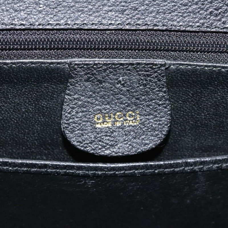 【日本直送】GUCCI 竹節手提包 皮革 黑色 金色 000 2113 0188 正品 yk17496V-18