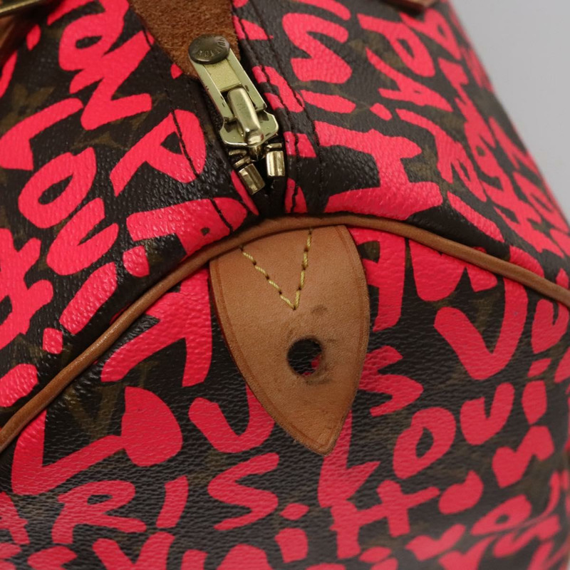 【日本直送】路易威登 Monogram Graffiti Speedy 30 手提包 粉紅色 M93704 LV 正品 115047V-19