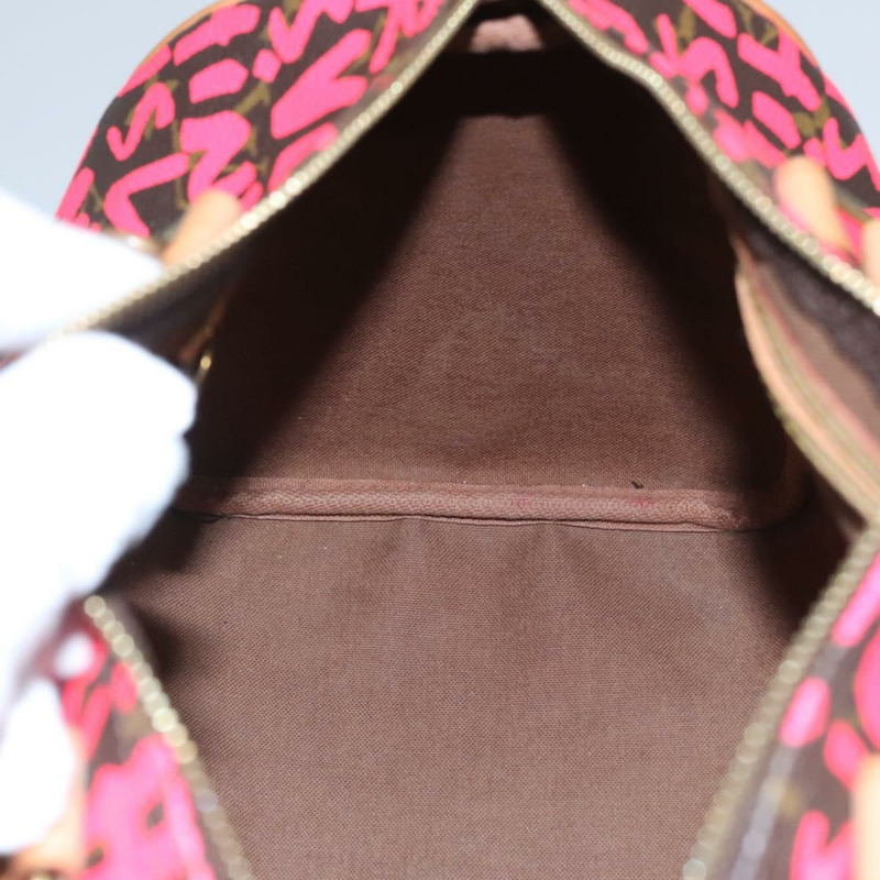 【日本直送】路易威登 Monogram Graffiti Speedy 30 手提包 粉紅色 M93704 LV 正品 115047V-21