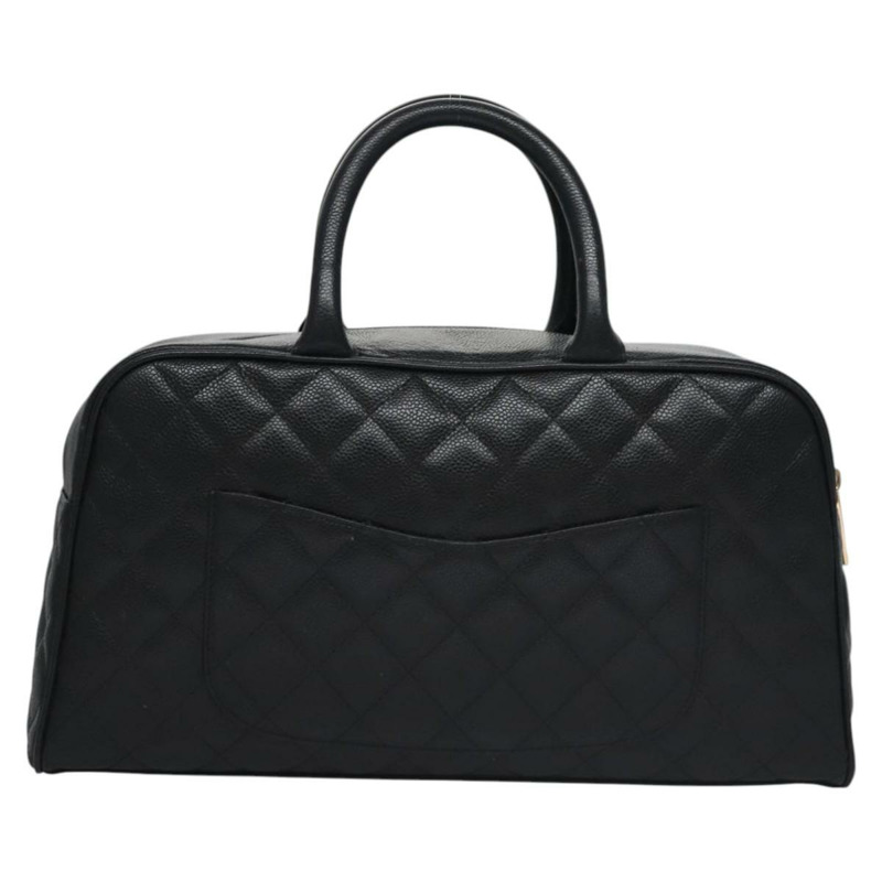 【日本直送】香奈兒 (CHANEL) Matelasse 手袋，魚子醬紋皮革，黑色，金色雙C標誌，正品 BA451SAM-1