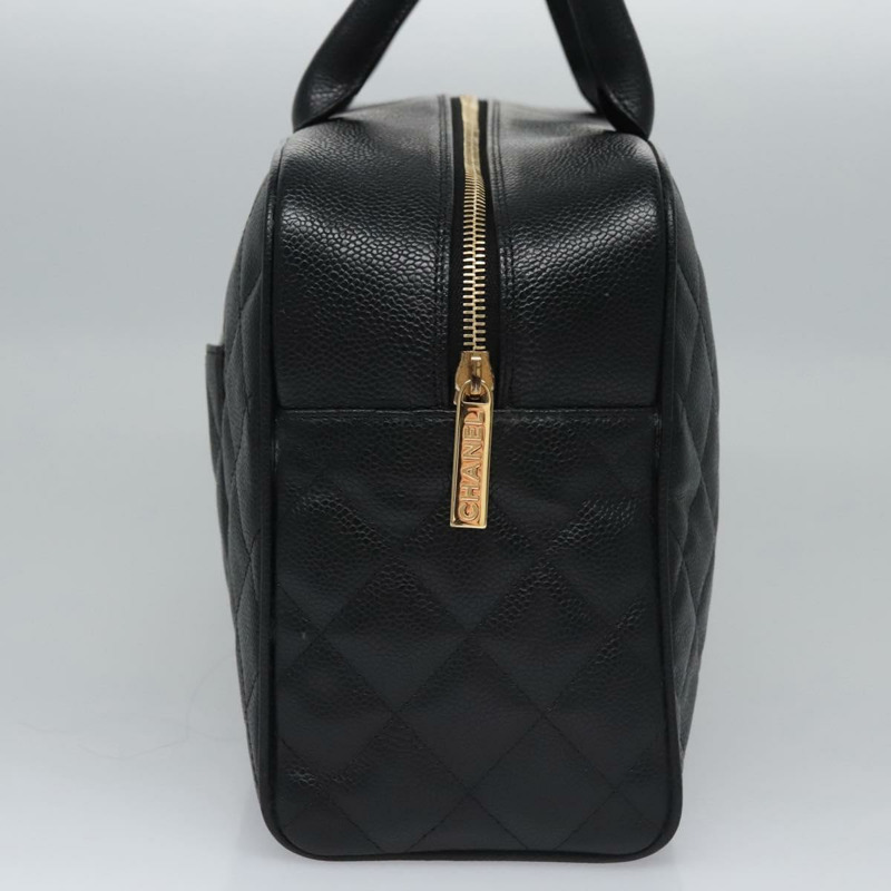 【日本直送】香奈兒 (CHANEL) Matelasse 手袋，魚子醬紋皮革，黑色，金色雙C標誌，正品 BA451SAM-3