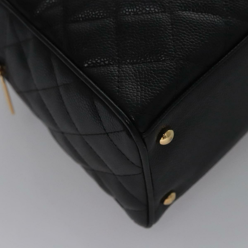 【日本直送】香奈兒 (CHANEL) Matelasse 手袋，魚子醬紋皮革，黑色，金色雙C標誌，正品 BA451SAM-14