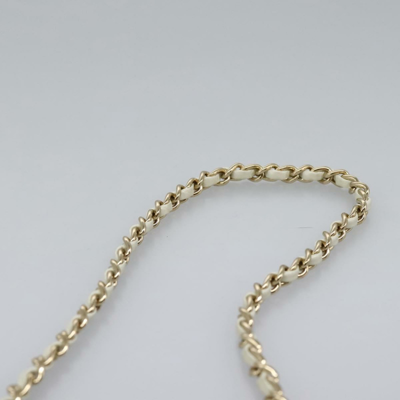 【日本直送】香奈兒 V 字縫線 LA PAUSA 鏈條單肩包 白色皮革 CC 正品 bs23014SAV-13