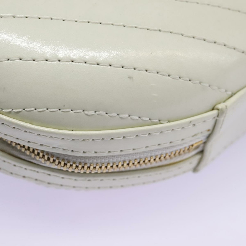 【日本直送】香奈兒 V 字縫線 LA PAUSA 鏈條單肩包 白色皮革 CC 正品 bs23014SAV-15