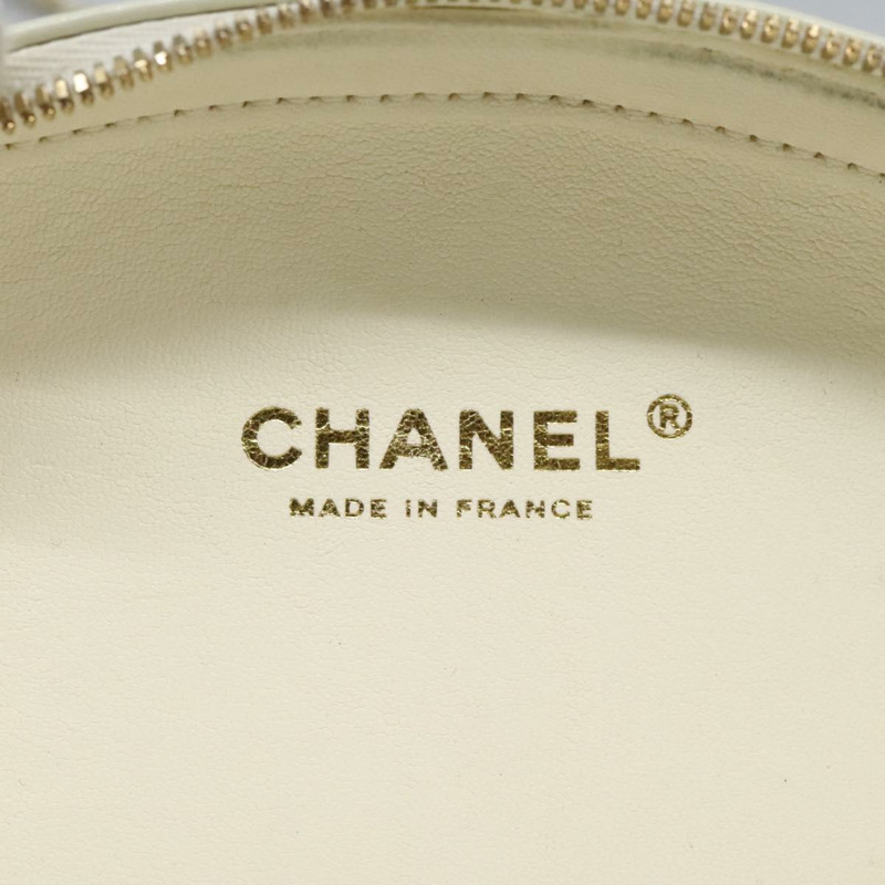 【日本直送】香奈兒 V 字縫線 LA PAUSA 鏈條單肩包 白色皮革 CC 正品 bs23014SAV-19