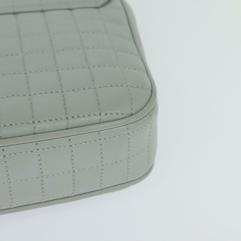 【日本直送】CELINE 絎縫鏈條單肩包 羊皮 灰色 金色 Auth mr1084SAV-16