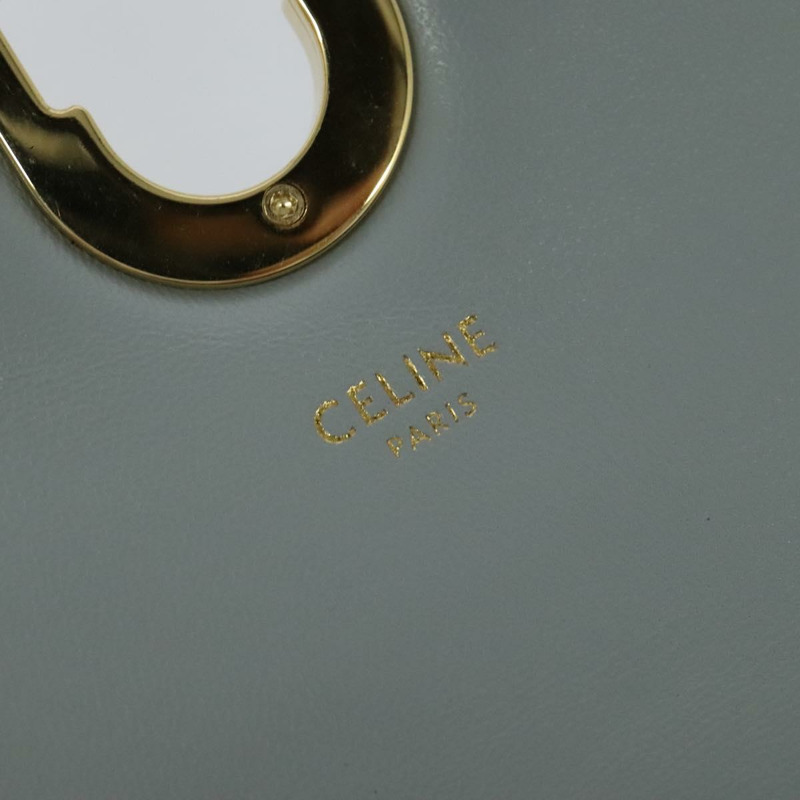 【日本直送】CELINE 絎縫鏈條單肩包 羊皮 灰色 金色 Auth mr1084SAV-18