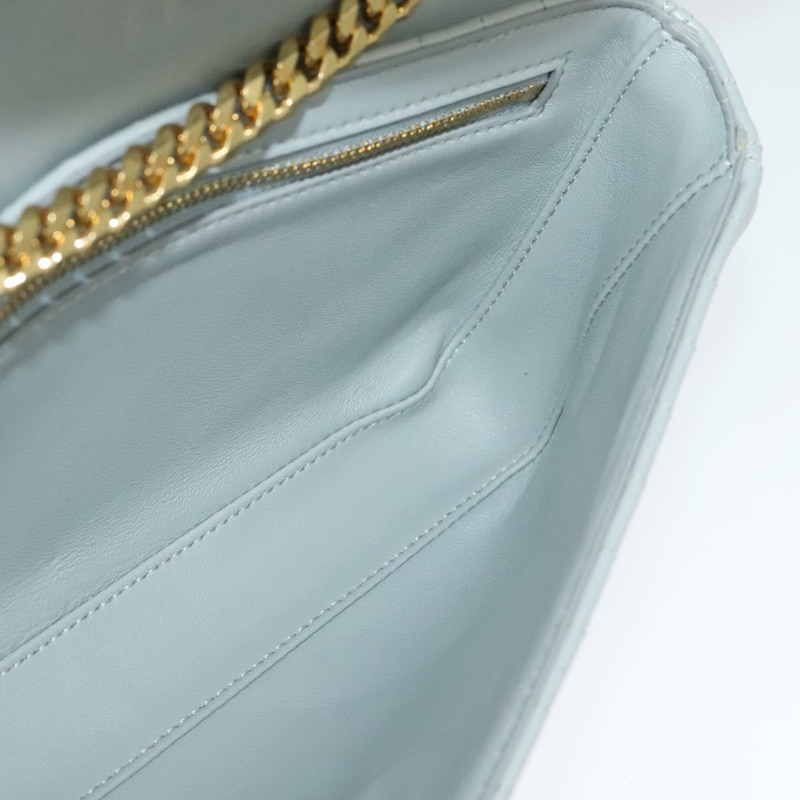 【日本直送】CELINE 絎縫鏈條單肩包 羊皮 灰色 金色 Auth mr1084SAV-19