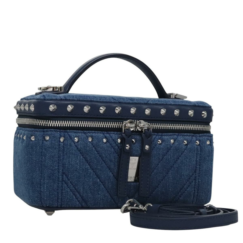 【日本直送】MCM Vanity Pouch Denim 2way Blue Auth BD970V-0
