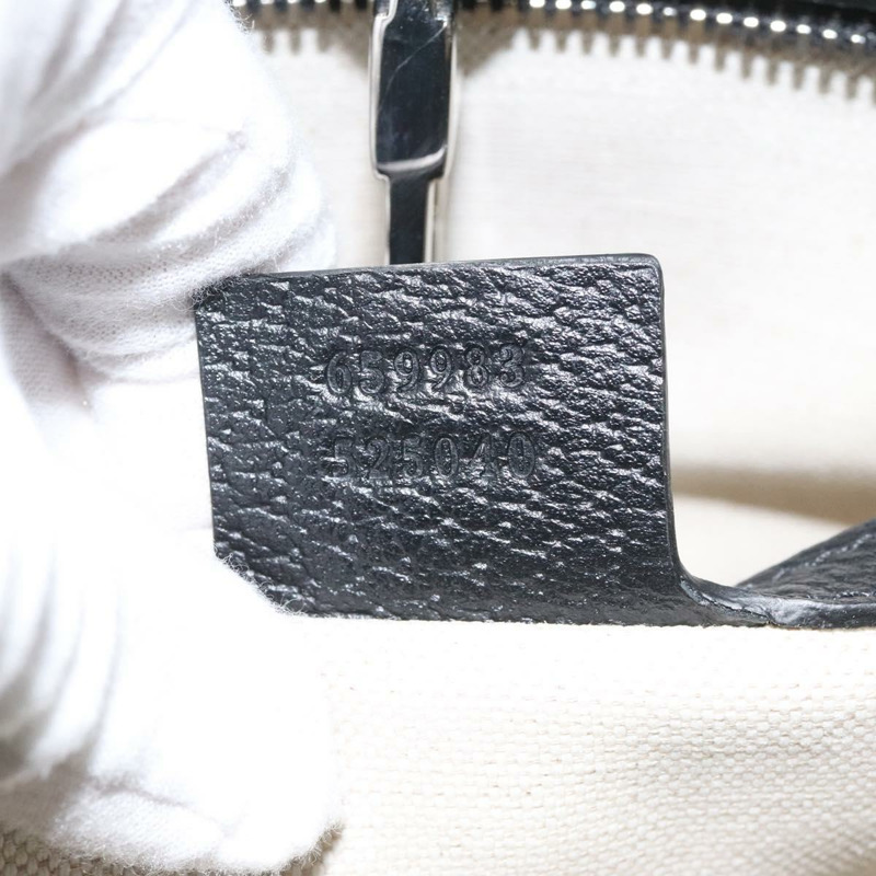 【日本直送】GUCCI 帆布皮革手提包 白色 黑色 銀色 659983 正品 MY189V-10