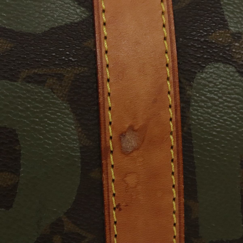 【日本直送】路易威登 Monogram 塗鴉 Keepall 50 波士頓包 卡其色 M92196 正品 EC602SAV-2