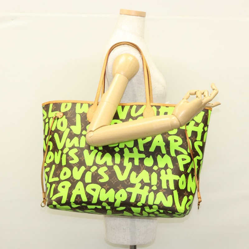 【日本直送】路易威登 Monogram Graffiti Neverfull GM 手提包 綠色 M93703 正品 116016M-28