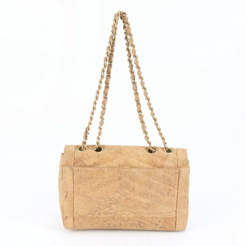 香奈兒 2.55 軟木皮革鏈條單肩包，米色，女士-2