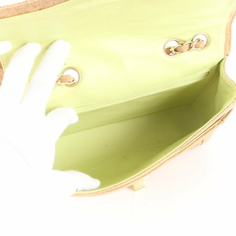 香奈兒 2.55 軟木皮革鏈條單肩包，米色，女士-7