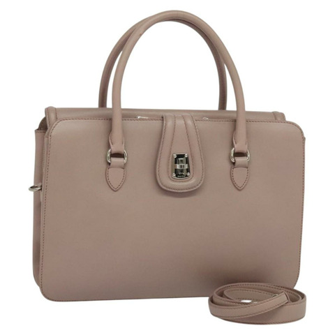 Miu Miu 手提包 皮革 兩用 粉紅色 銀色 正品 sw284V