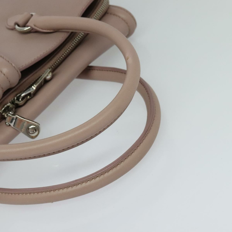 【日本直送】Miu Miu 手提包 皮革 兩用 粉紅色 銀色 正品 sw284V-6