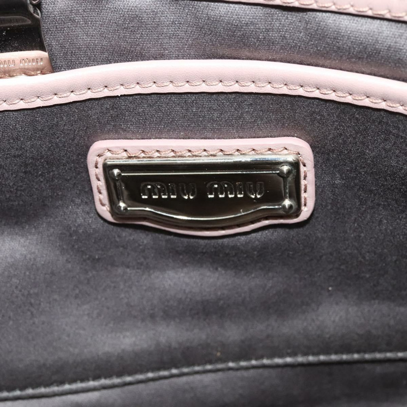 【日本直送】Miu Miu 手提包 皮革 兩用 粉紅色 銀色 正品 sw284V-19