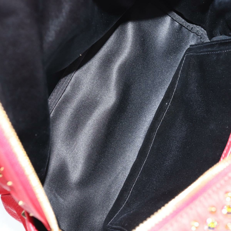 【日本直送】MCM Logoogram Vicetos 鉚釘雙肩包 皮革 紅色 金色 正品 126799V-10