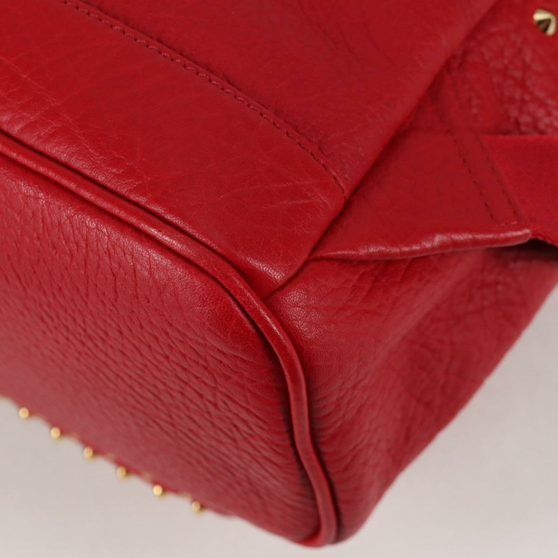 【日本直送】MCM Logoogram Vicetos 鉚釘雙肩包 皮革 紅色 金色 正品 126799V-16