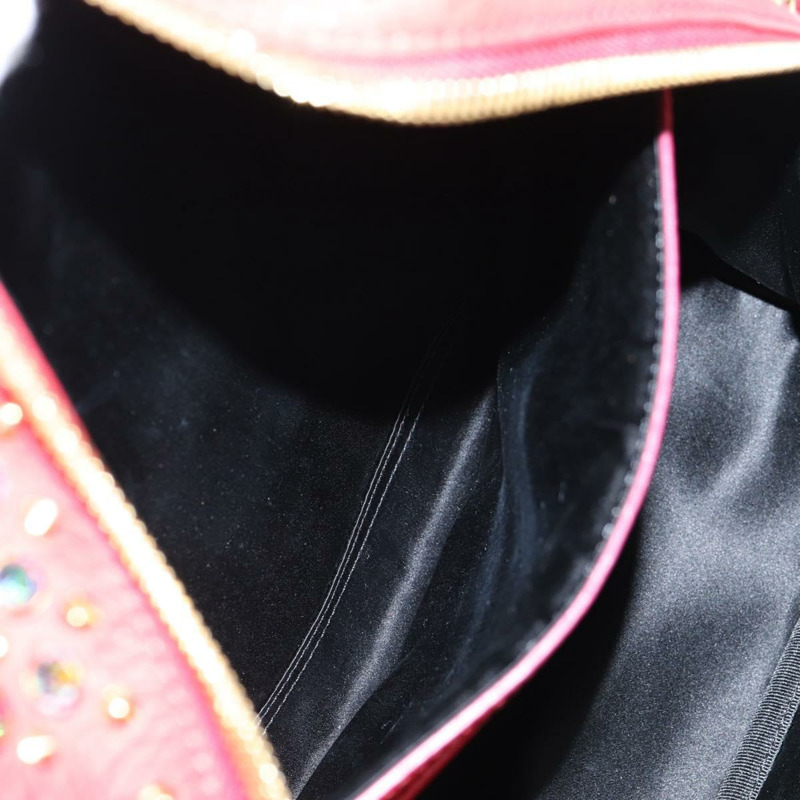 【日本直送】MCM Logoogram Vicetos 鉚釘雙肩包 皮革 紅色 金色 正品 126799V-22