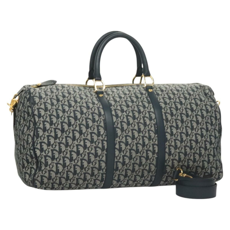 【日本直送】Christian Dior Trotter帆布波士頓包 2way Navy Gold Auth BD2104SAV-0