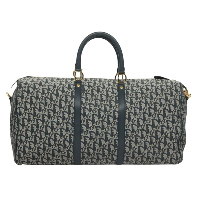 【日本直送】Christian Dior Trotter帆布波士頓包 2way Navy Gold Auth BD2104SAV-1