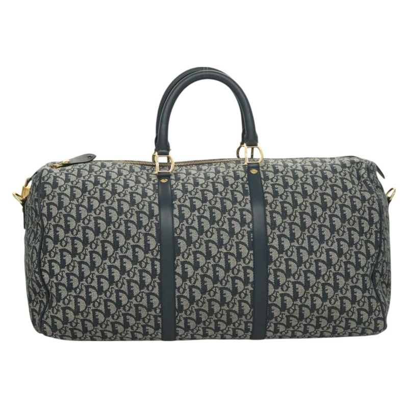 【日本直送】Christian Dior Trotter帆布波士頓包 2way Navy Gold Auth BD2104SAV-12