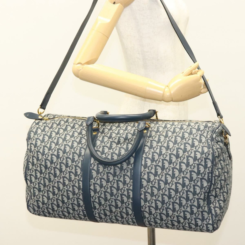 【日本直送】Christian Dior Trotter帆布波士頓包 2way Navy Gold Auth BD2104SAV-25