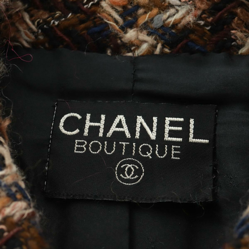 【日本直送】香奈兒黑色斜紋軟呢外套，CC標誌，貨號163218SAM-8