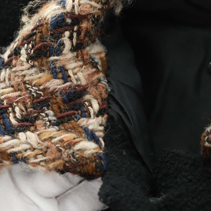 【日本直送】香奈兒黑色斜紋軟呢外套，CC標誌，貨號163218SAM-9