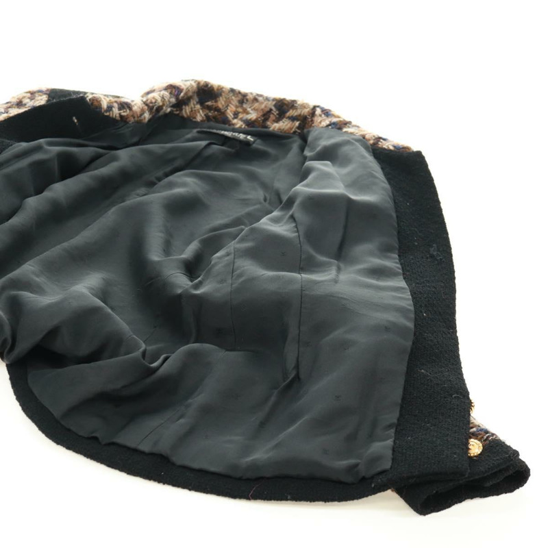 【日本直送】香奈兒黑色斜紋軟呢外套，CC標誌，貨號163218SAM-11