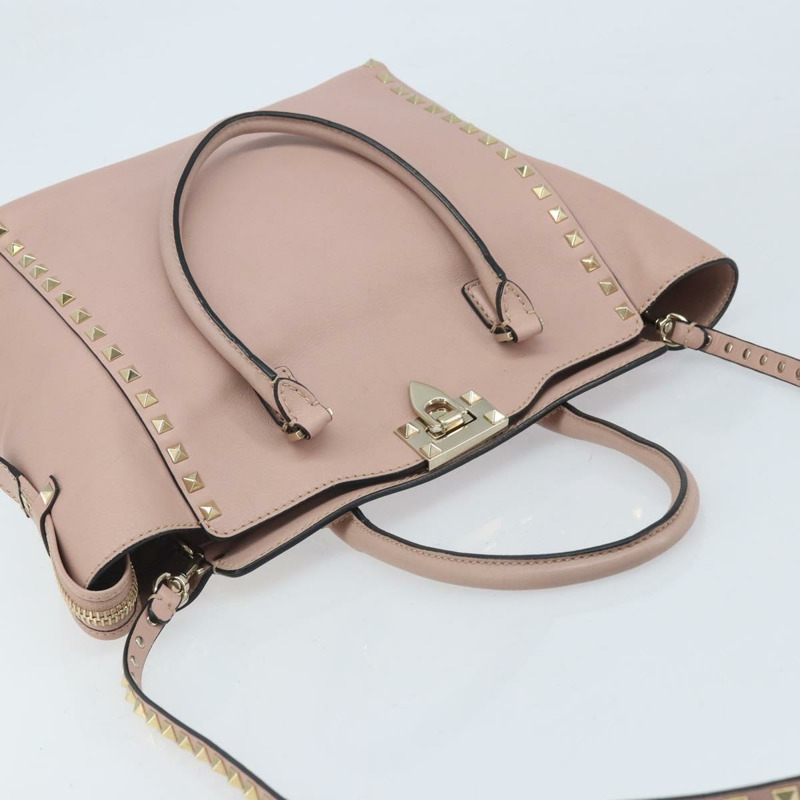 【日本直送】VALENTINO 皮革手提包 兩用 粉金配色 正品 BA10420-5