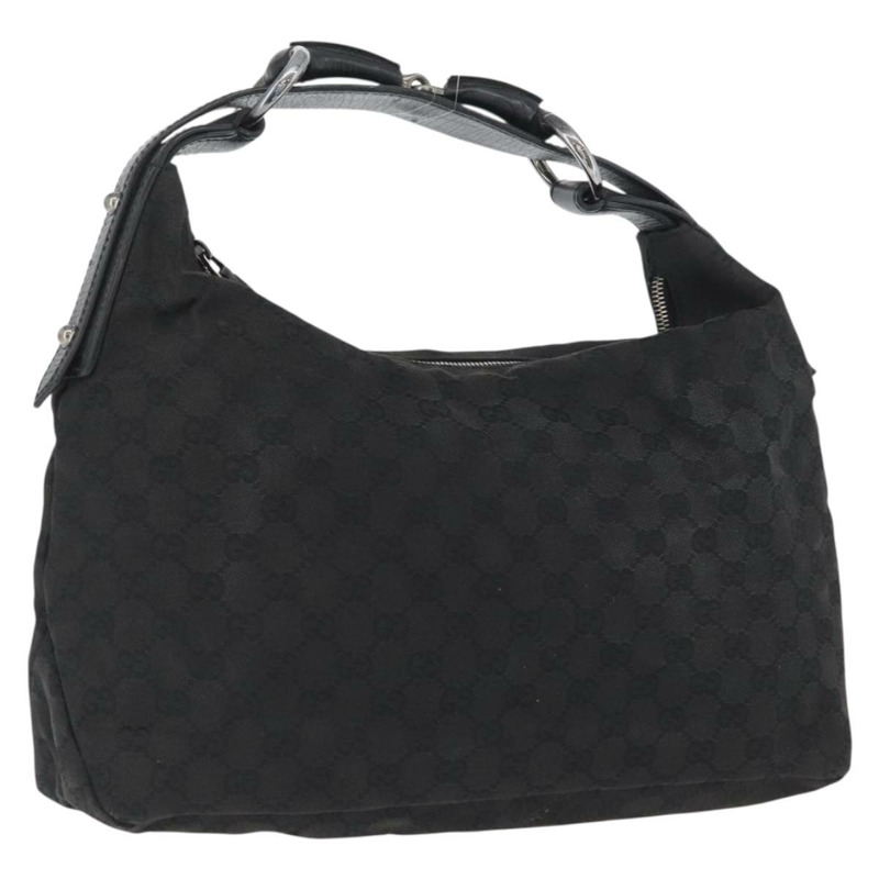 【日本直送】GUCCI GG帆布肩背包 黑色 銀色 115867 正品 171791A-0