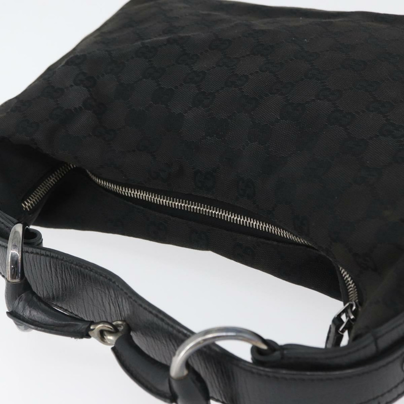 【日本直送】GUCCI GG帆布肩背包 黑色 銀色 115867 正品 171791A-5