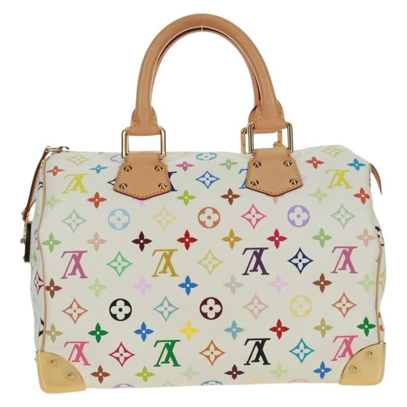 【日本直送】路易威登 Monogram Multicolor Speedy 30 手袋 白色 Bron M92643 正品 168979SM-1