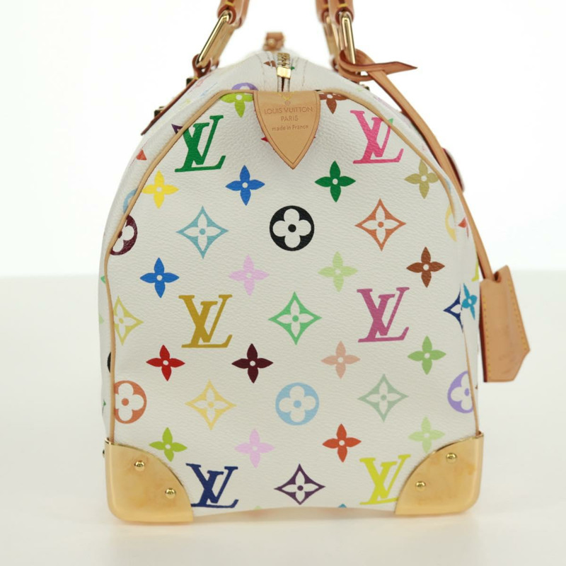 【日本直送】路易威登 Monogram Multicolor Speedy 30 手袋 白色 Bron M92643 正品 168979SM-3