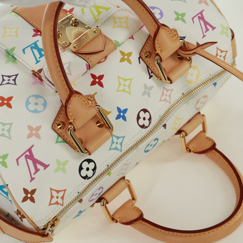 【日本直送】路易威登 Monogram Multicolor Speedy 30 手袋 白色 Bron M92643 正品 168979SM-5