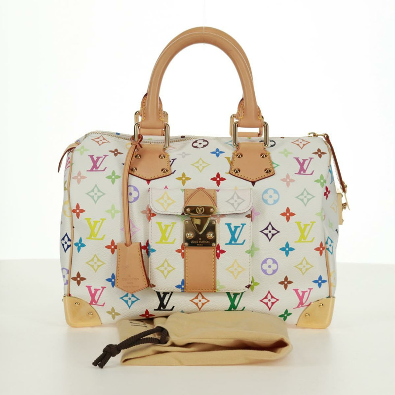 【日本直送】路易威登 Monogram Multicolor Speedy 30 手袋 白色 Bron M92643 正品 168979SM-11