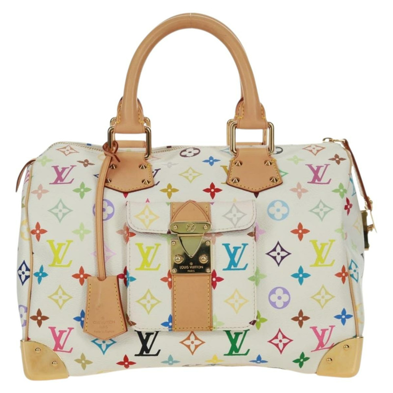 【日本直送】路易威登 Monogram Multicolor Speedy 30 手袋 白色 Bron M92643 正品 168979SM-12