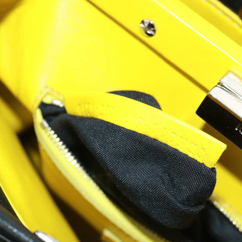 【日本直送】FENDI 迷你 Peek A Boo 手提包 皮革 兩用 黑色 銀色 正品 168975SAM-10