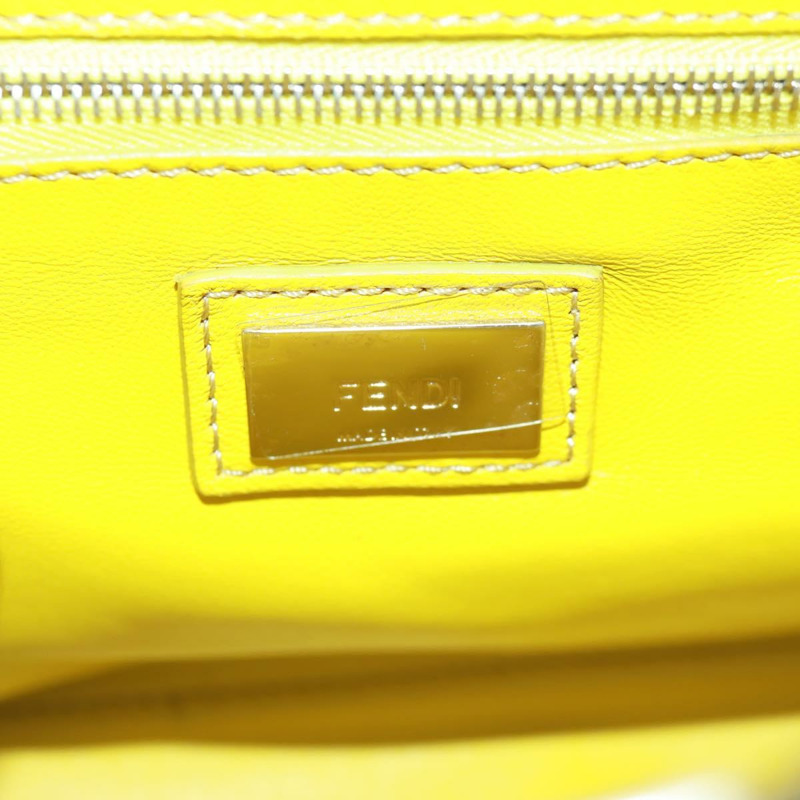 【日本直送】FENDI 迷你 Peek A Boo 手提包 皮革 兩用 黑色 銀色 正品 168975SAM-21