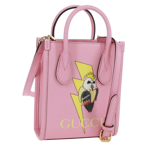 GUCCI 手提包 皮革 兩用 粉金配色 671623 正品 168965M