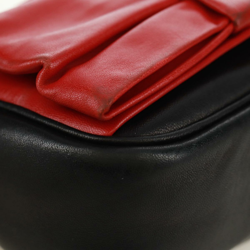 【日本直送】PRADA 緞帶單肩包，皮革材質，黑色、紅色、金色，正品編號 171555V-14