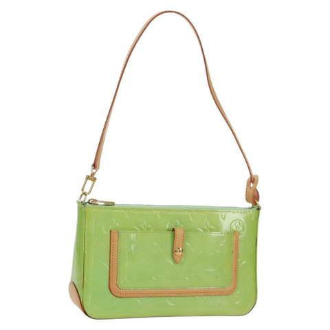 路易威登 Monogram Vernis Mallory 方形薄荷綠手袋 M91293 LV Auth 171573V