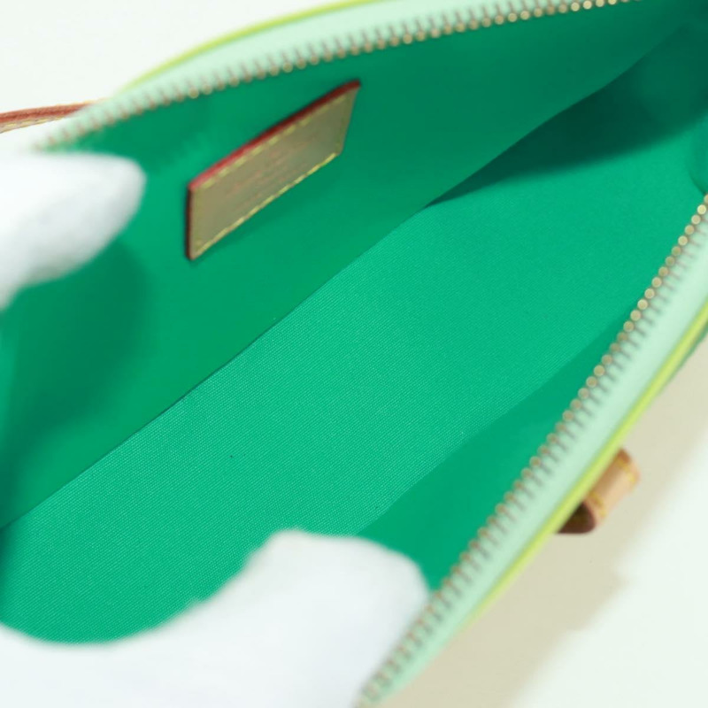 【日本直送】路易威登 Monogram Vernis Mallory 方形薄荷綠手袋 M91293 LV Auth 171573V-9