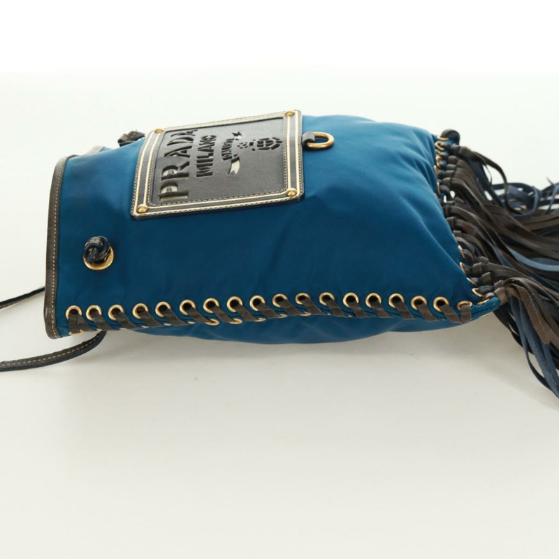 【日本直送】PRADA 尼龍藍金肩包 正品 171065V-2