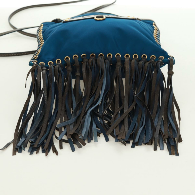 【日本直送】PRADA 尼龍藍金肩包 正品 171065V-4